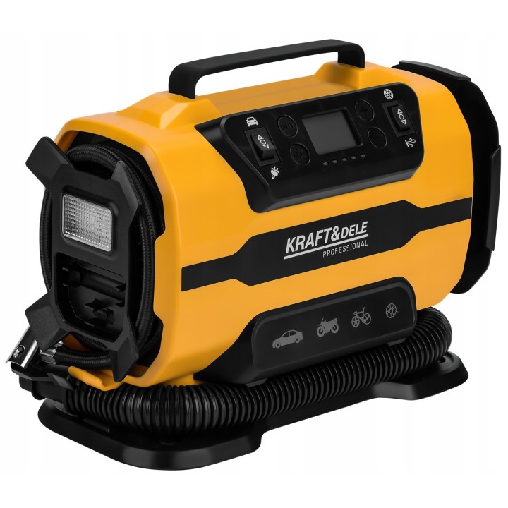KOMPRESOR SAMOCHODOWY 12V 230V POMPKA ELEKTRYCZNA DO BASENU MATERACA + LED