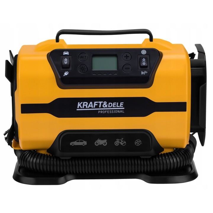 KOMPRESOR SAMOCHODOWY 12V 230V POMPKA ELEKTRYCZNA DO BASENU MATERACA + LED