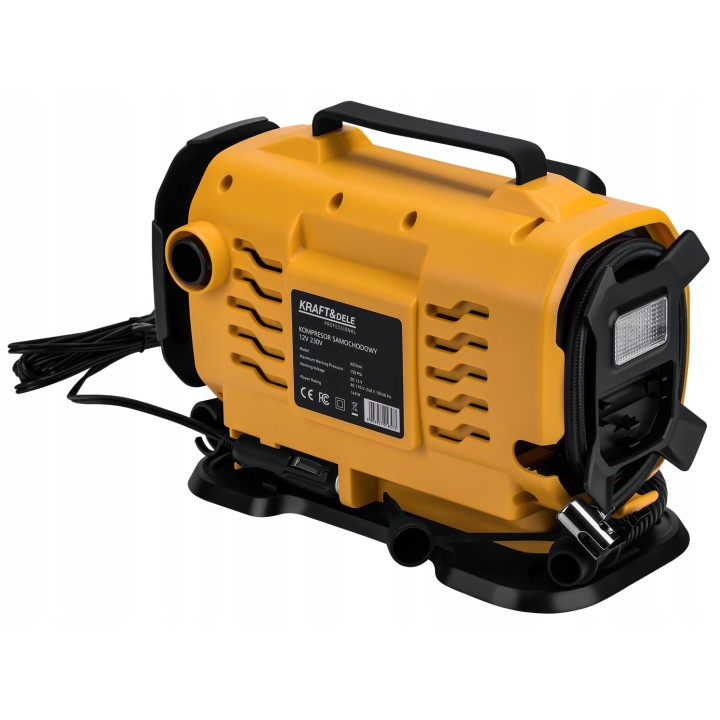 KOMPRESOR SAMOCHODOWY 12V 230V POMPKA ELEKTRYCZNA DO BASENU MATERACA + LED