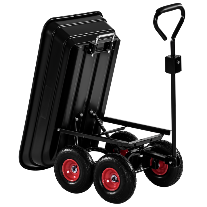 Wózek ogrodowy transportowy taczka 4 koła 75L 300kg