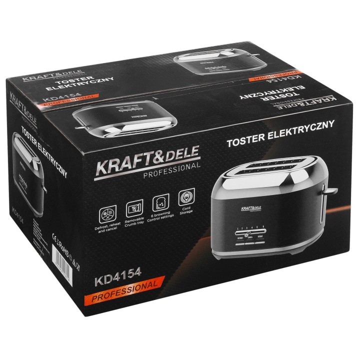 Toster Elektryczny 1000W do chleba grzanek z regulacją