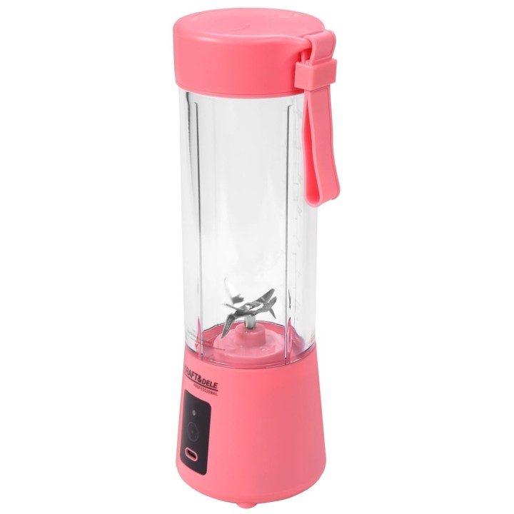 Blender przenośny bezprzewodowy akumulatorowy różowy USB-C 400ml / 2x3000mAh
