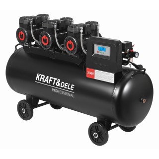 Kompresor bezolejowy 200L 3x2200W + separator i manometr z gliceryną