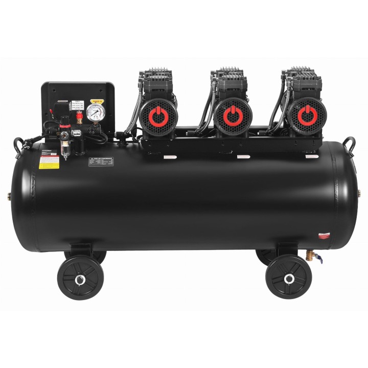 Kompresor bezolejowy 200L 3x2200W + separator i manometr z gliceryną