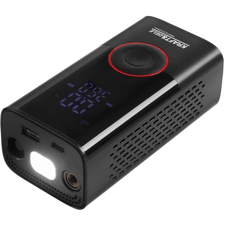 KOMPRESOR AKUMULATOROWY + LATARKA 85W 4000mAh + powerbank + LED