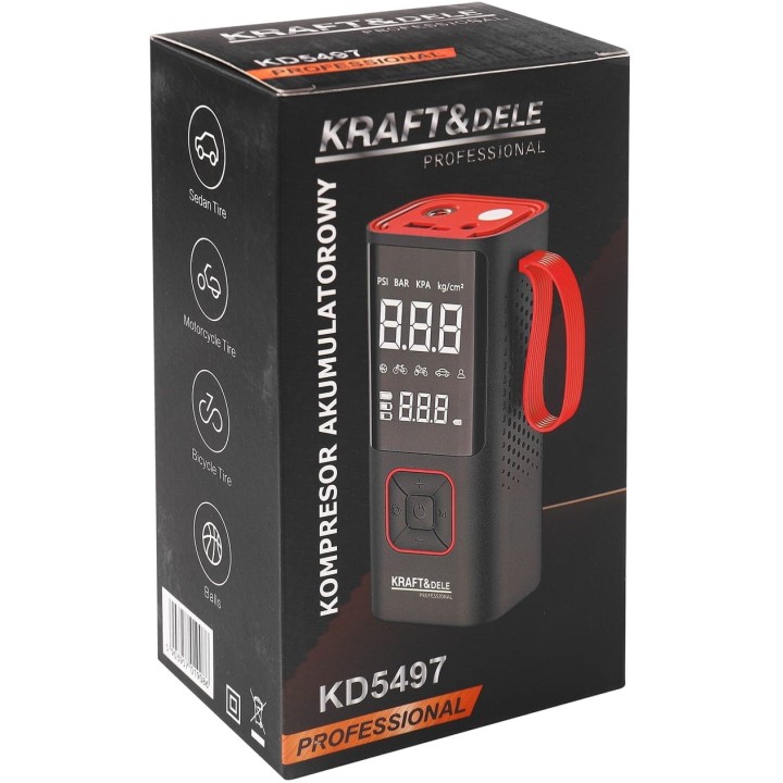 KOMPRESOR AKUMULATOROWY 85W 7800mAh powerbank LED