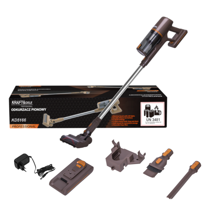 ODKURZCZ PIONOWY akumulatorowy bezprzewodowy 25,2V 2500mAh + LED