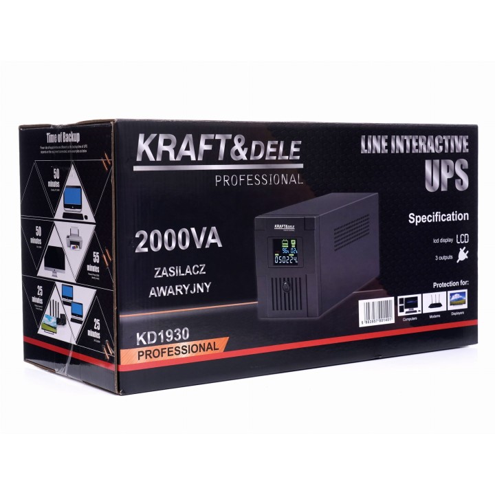 ZASILACZ AWARYJNY do kasy komputera UPS 2000VA LCD 18AH 1200W zasilanie awaryjne