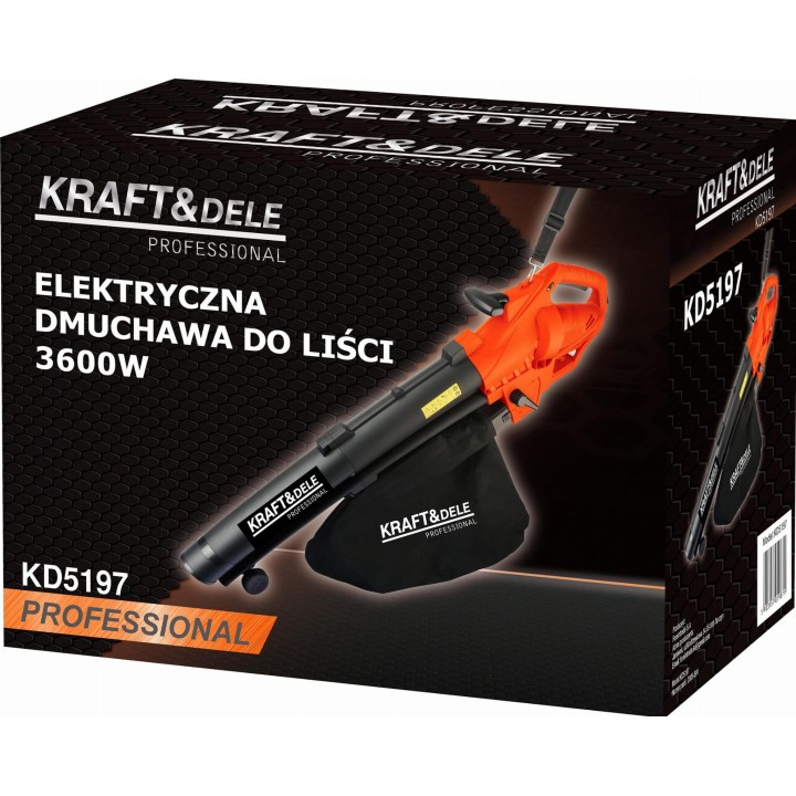 ELEKTRYCZNA DMUCHAWA/ODKURZACZ DO LIŚCI 3600W Z WROKIEM