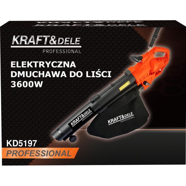ELEKTRYCZNA DMUCHAWA/ODKURZACZ DO LIŚCI 3600W Z WROKIEM