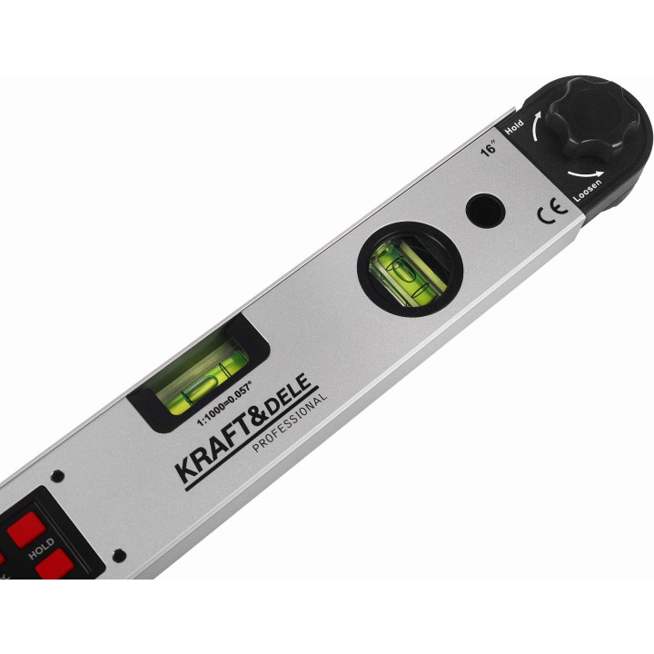 Kątomierz elektroniczny z poziomnicą LCD 400 mm