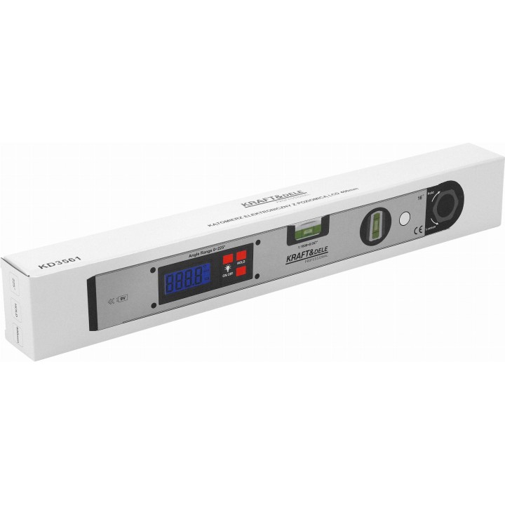 Kątomierz elektroniczny z poziomnicą LCD 400 mm