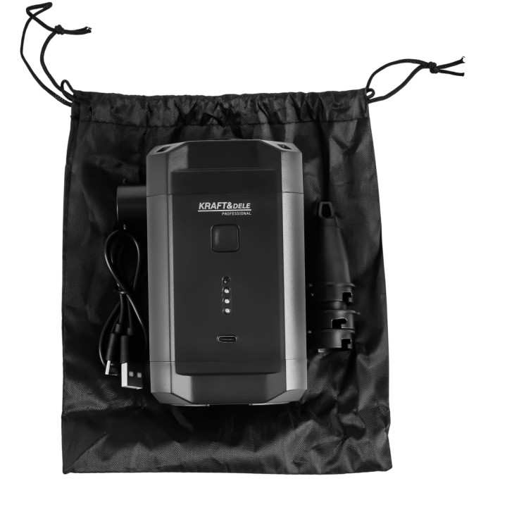 PRZENOŚNA POMPKA AKUMULATOROWA USB-C 5500mAh + KOŃCÓWKI do materacy