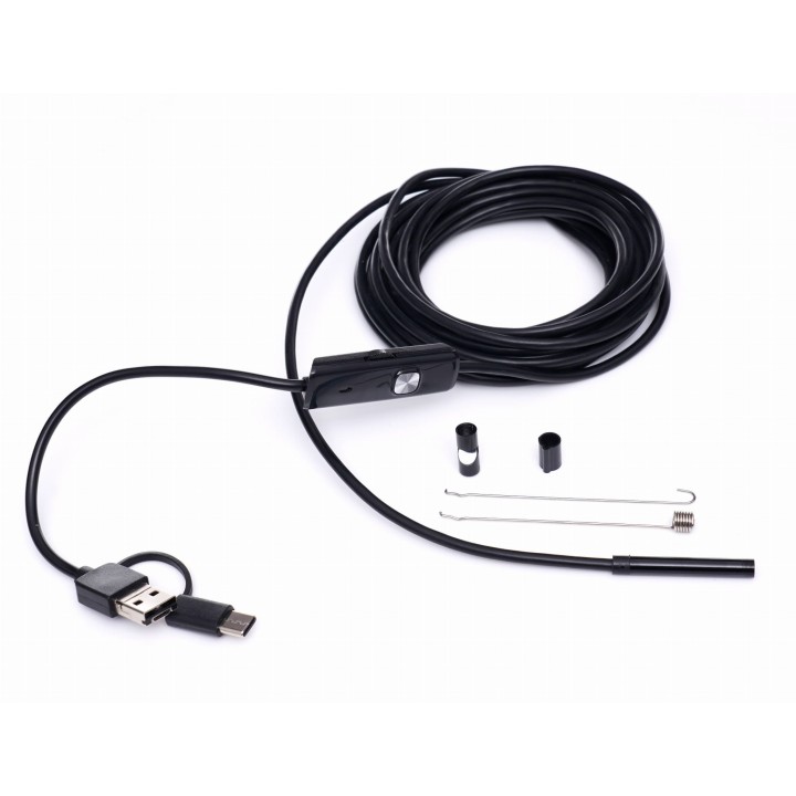 ENDOSKOPOWA KAMERA INSPEKCYJNA 3w1 5m LED USB-c do telefonu