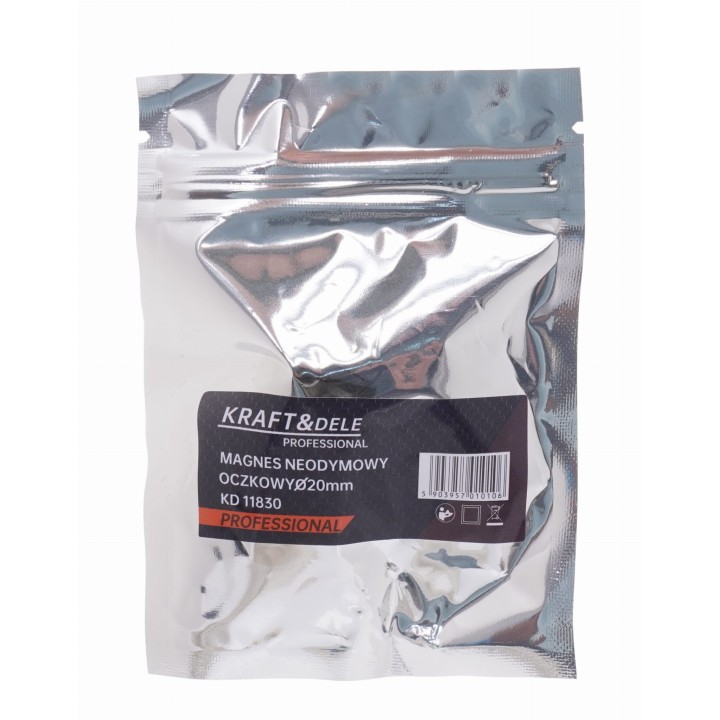 MAGNES NEODYMOWY OCZKOWY z oczkiem do 4kg 20mm 1 szt