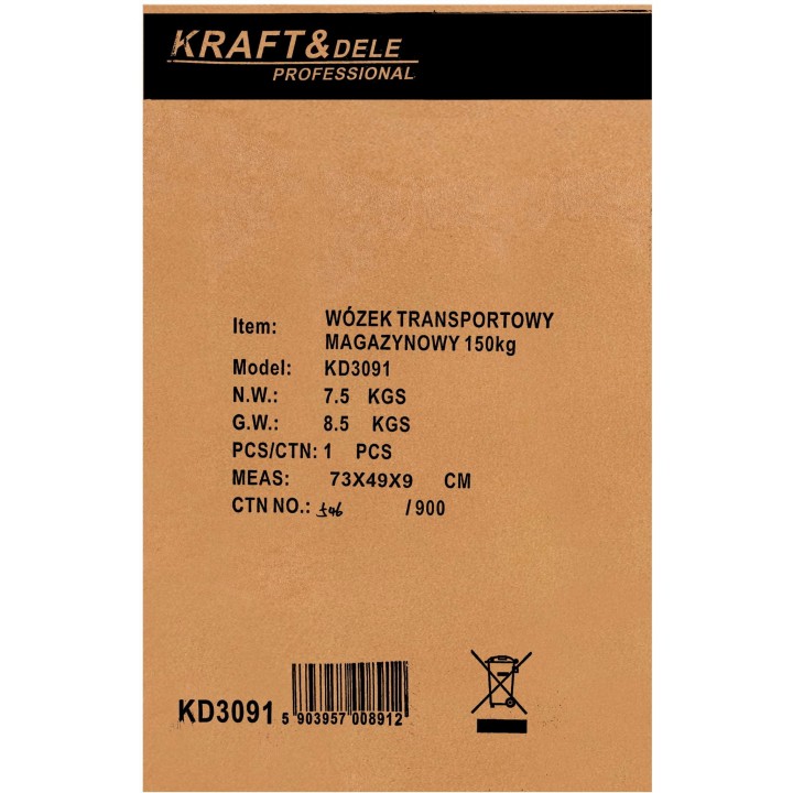 Wózek platformowy transportowy  magazynowy 150kg 60x35