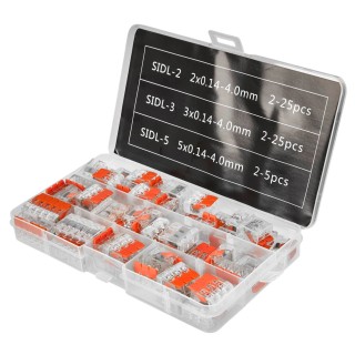 Szybkozłączki zaciskowe do prądu kabli 55szt. 0.14-4mm