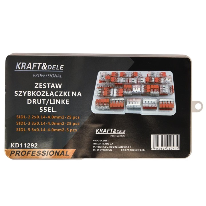 Szybkozłączki zaciskowe do prądu kabli 55szt. 0.14-4mm