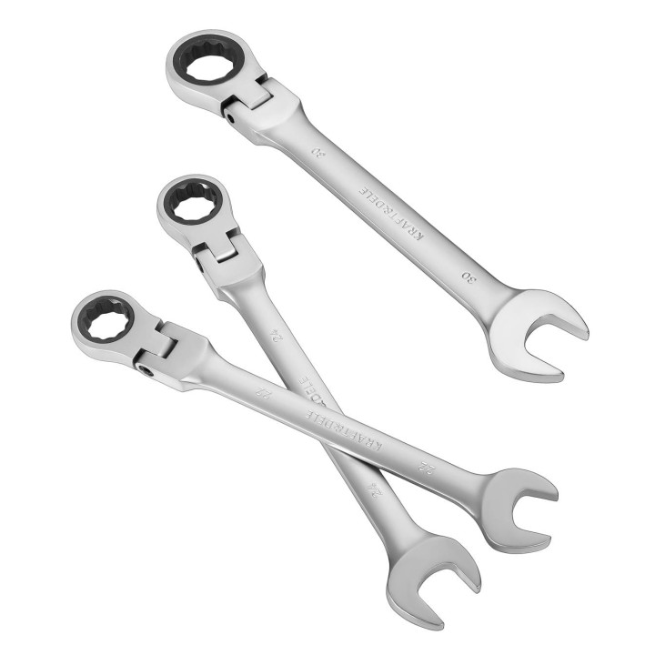 KLUCZE PŁASKO-OCZKOWE Z GRZECHOTKĄ ŁAMANE 13szt 8-32mm + walizka