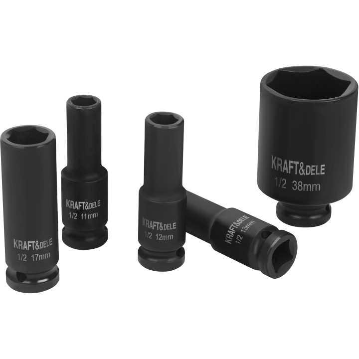Nasadki udarowe 1/2" 20 szt WZMACNIANE 10-38mm + walizka