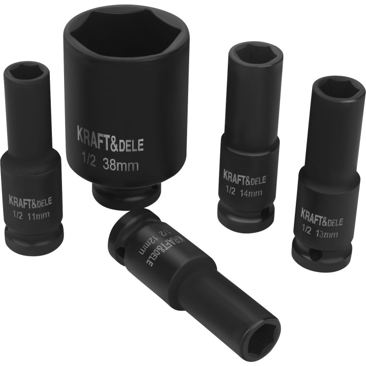 Nasadki udarowe 1/2" 20 szt WZMACNIANE 10-38mm + walizka