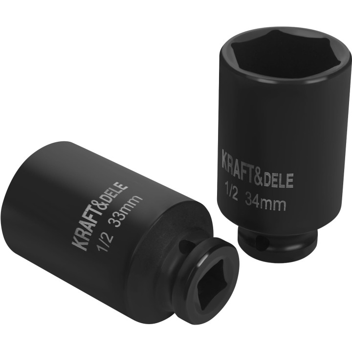 Nasadki udarowe 1/2" 20 szt WZMACNIANE 10-38mm + walizka