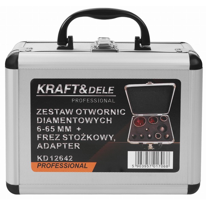 ZEST. OTWORNIC DIAMENTOWYCH+FREZ STOŻKOWY DO płytek gresu + walizka