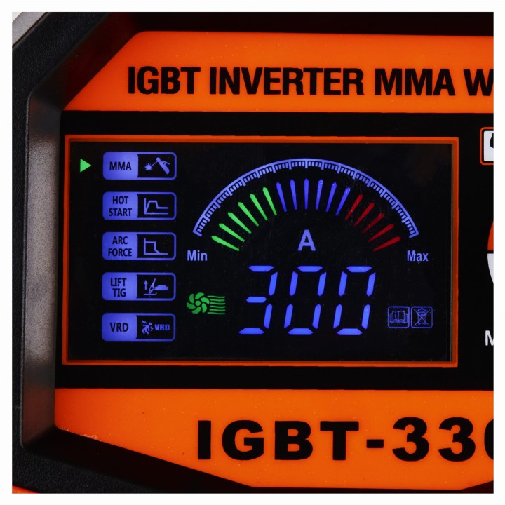 SPAWARKA IGBT/MMA/LIFT/TIG 330A Wyświetlacz ELEKTRODOWA