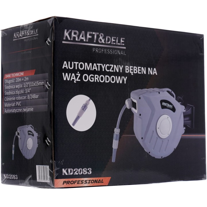 Automatyczny bęben na wąż ogrodowy 20m+2m 1/2" ZWIJAK ZWIJACZ Ścienny