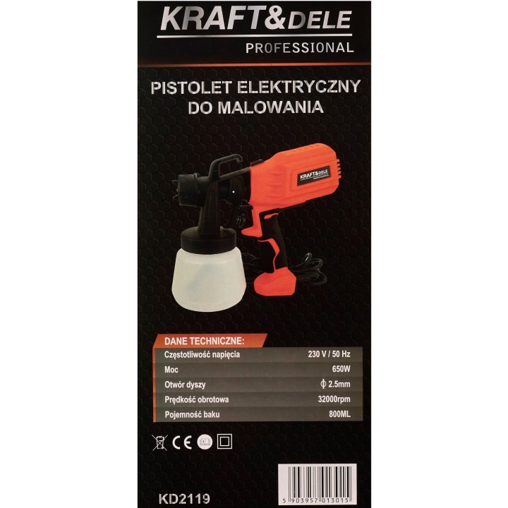 Pistolet do malowania 650W HVLP ELEKTRYCZNY