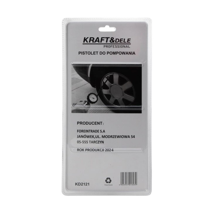 Pistolet do pompowania 0-12 bar z manometrem