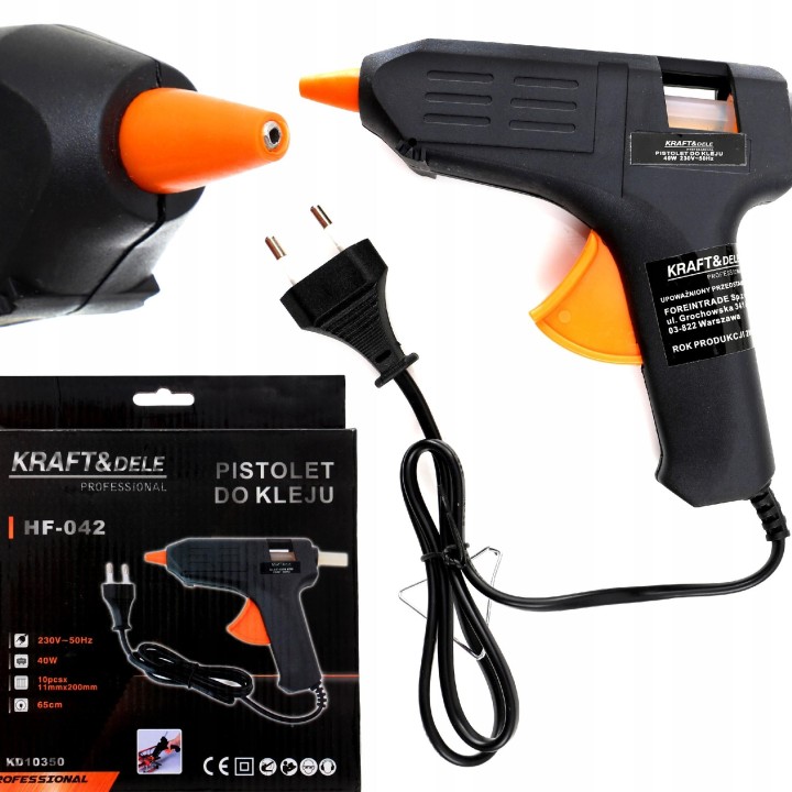 PISTOLET DO KLEJU NA GORĄCO KLEJ 40W 11mm + WKŁADY