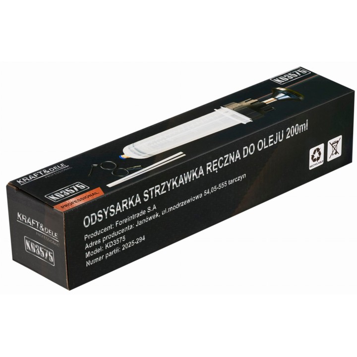 Odsysarka strzykawka ręczna do oleju płynów 200 ml