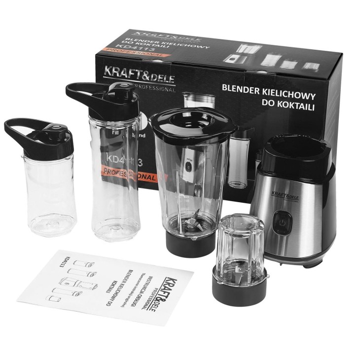 Blender Kielichowy do koktajli 1500W ZESTAW butelki
