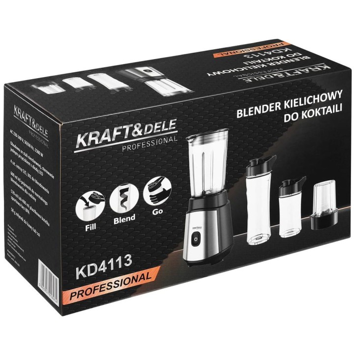 Blender Kielichowy do koktajli 1500W ZESTAW butelki