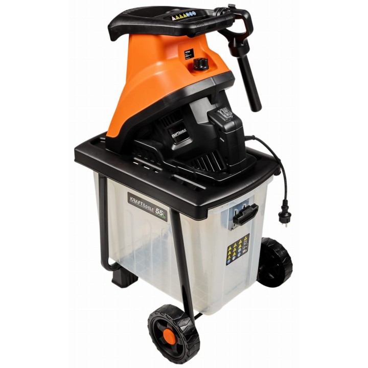 Rozdrabniacz elektryczny do gałęzi z pojemnikiem 3000W 45mm 55l