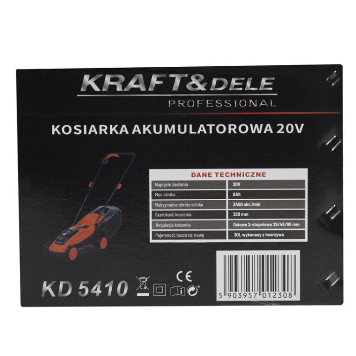 Kosiarka akumulatorowa 20V 6Ah 30L