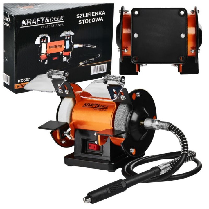 SZLIFIERKA STOŁOWA 250W 75x13mm 75x17 mm + miniszlifierka