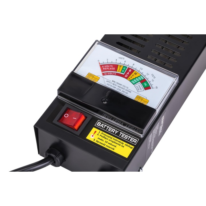 Tester analogowy do sprawdzania akumulatorów 6/12V 200-1000A