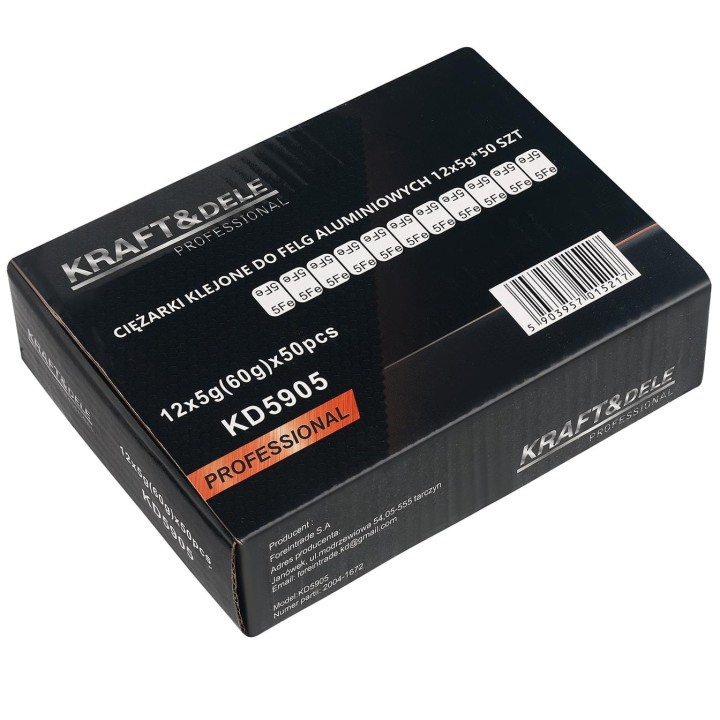 Ciężarki klejone do felg aluminiowych alufelg 12x5g 50 szt 3kg