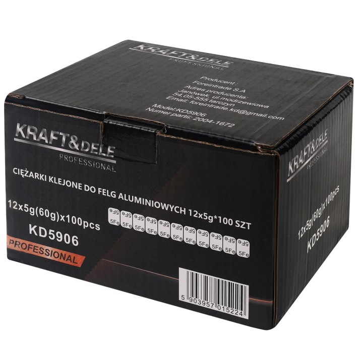 Ciężarki klejone do alufelg felg aluminiowych 12x5g 100 sztuk 6kg