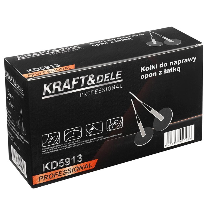 Kołki do naprawy opon z łatką 6mm 10 sztuk