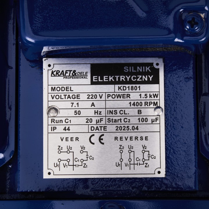 Silnik elektryczny 1,5KW 220V wałek 19mm