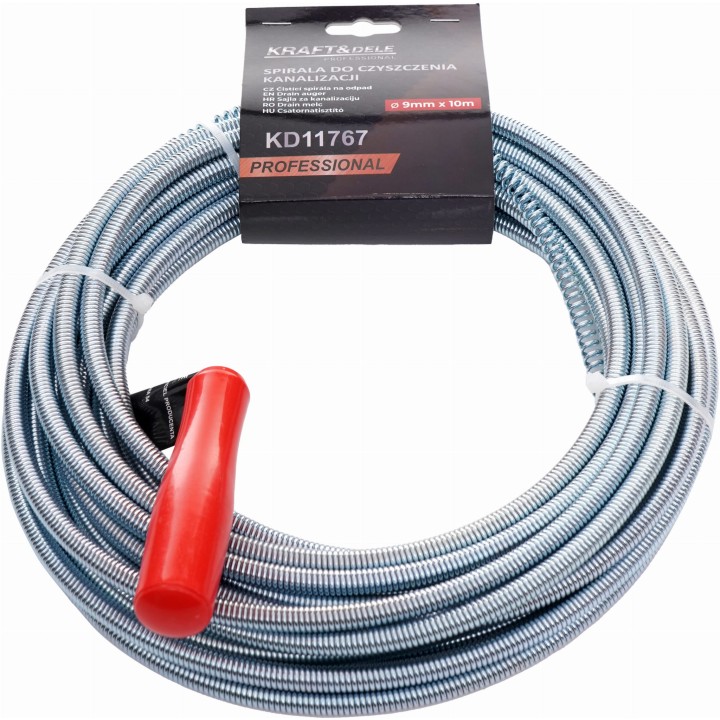 SPIRALA DO RUR CZYSZCZENIA UDRAŻNIANIA KANALIZACJI 9mm x 10m ŻMIJKA