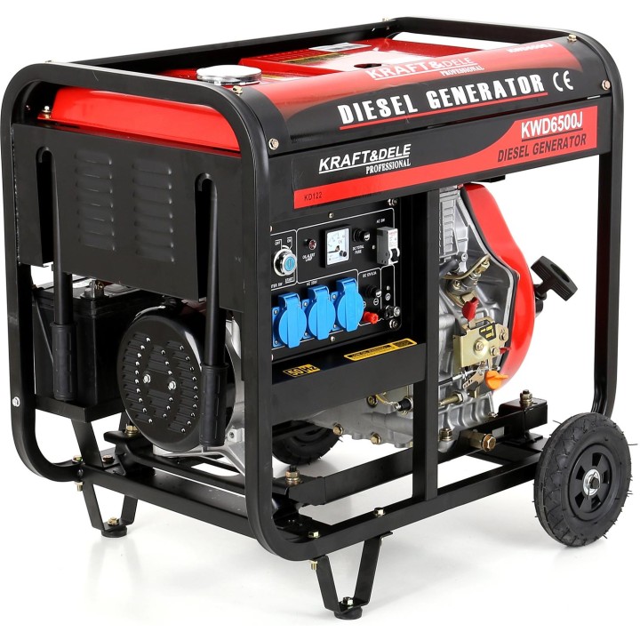 Agregat Diesel jednofazowy generator prądu 6500W 12/230V el. rozruch