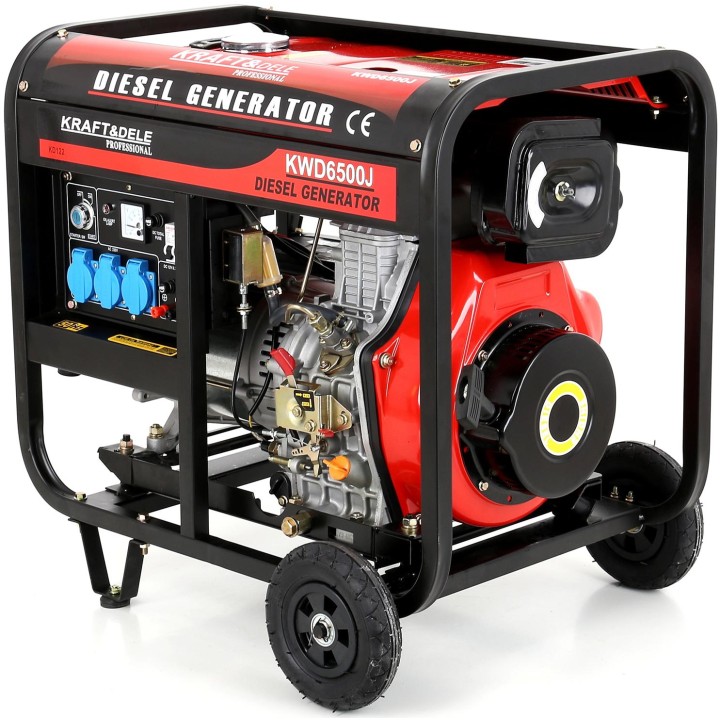 Agregat Diesel jednofazowy generator prądu 6500W 12/230V el. rozruch