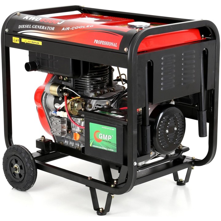 Agregat Diesel jednofazowy generator prądu 6500W 12/230V el. rozruch