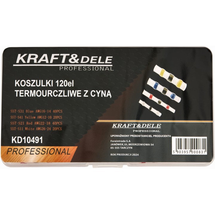 ZŁĄCZKA Z CYNĄ TERMOKURCZLIWA KOSZULKA RURKI 120szt szybkozłączki