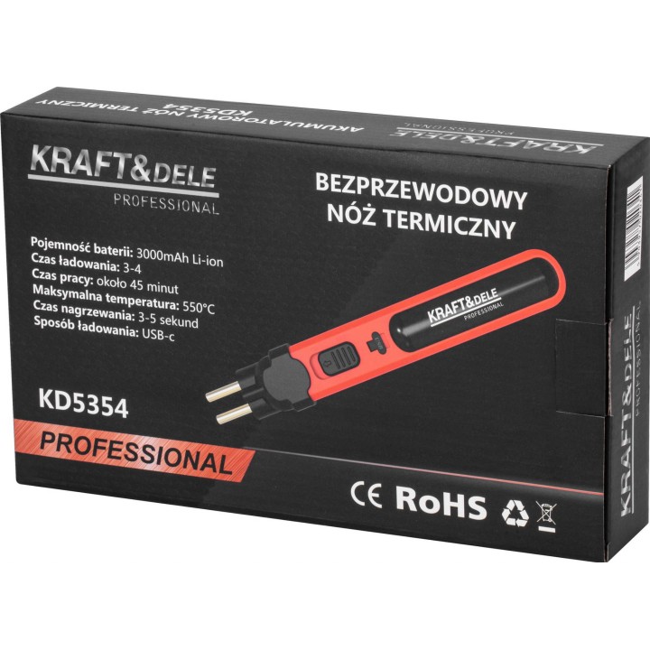Bezprzewodowy nóż termiczny 3000mAh do styropianiu akumulatorowy