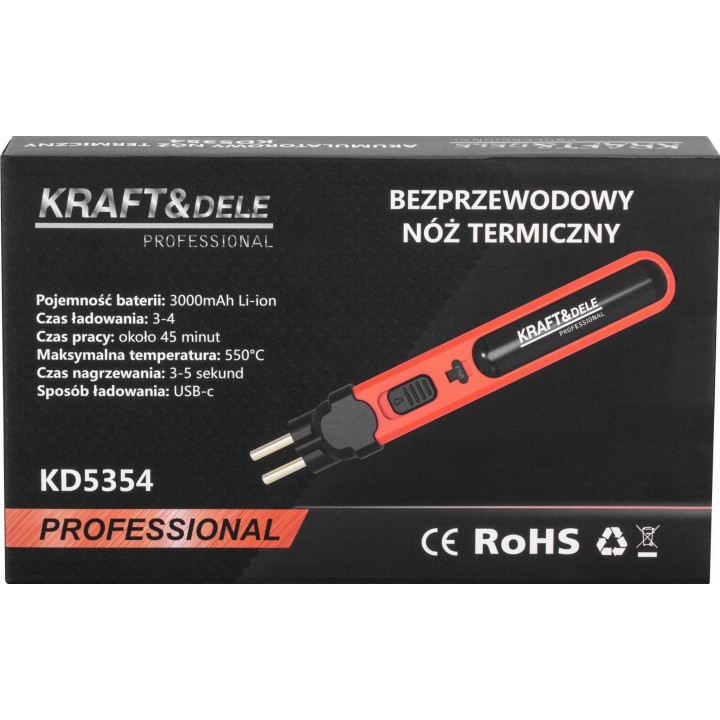 Bezprzewodowy nóż termiczny 3000mAh do styropianiu akumulatorowy